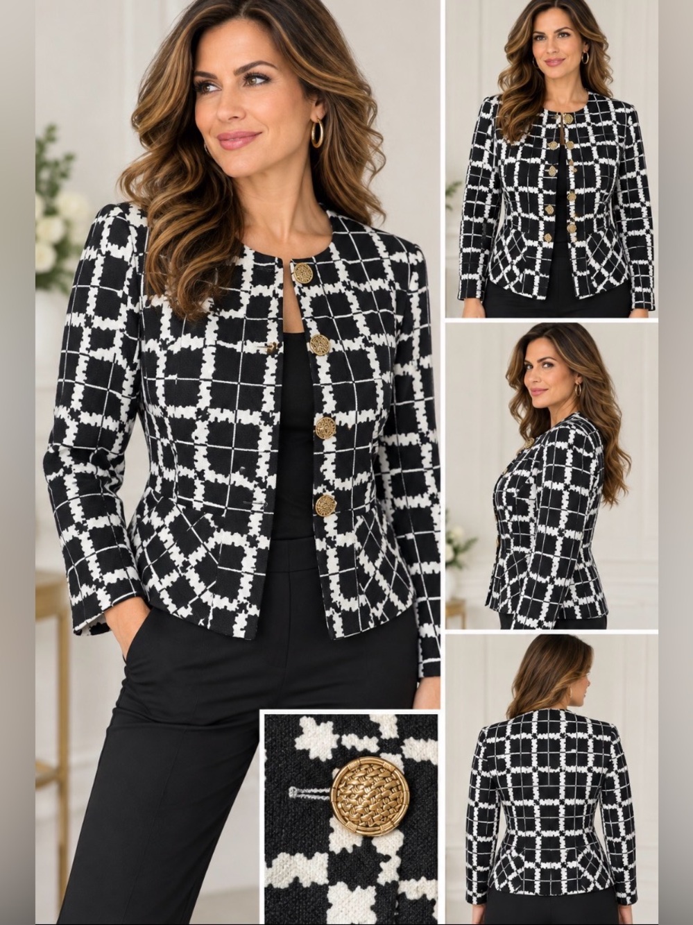 Classic frank Lyman Black & White Blazer